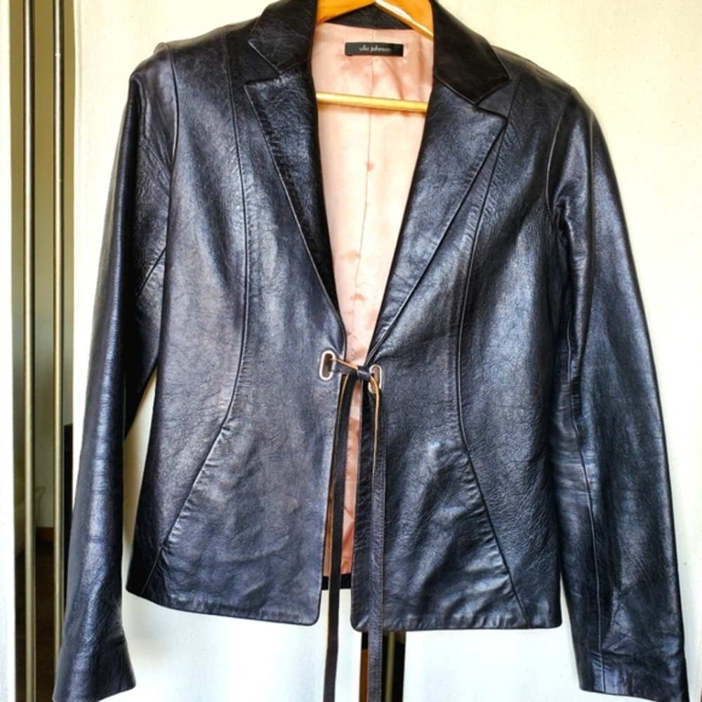 Ulla Johnson Black Leather Jacket Size 8
